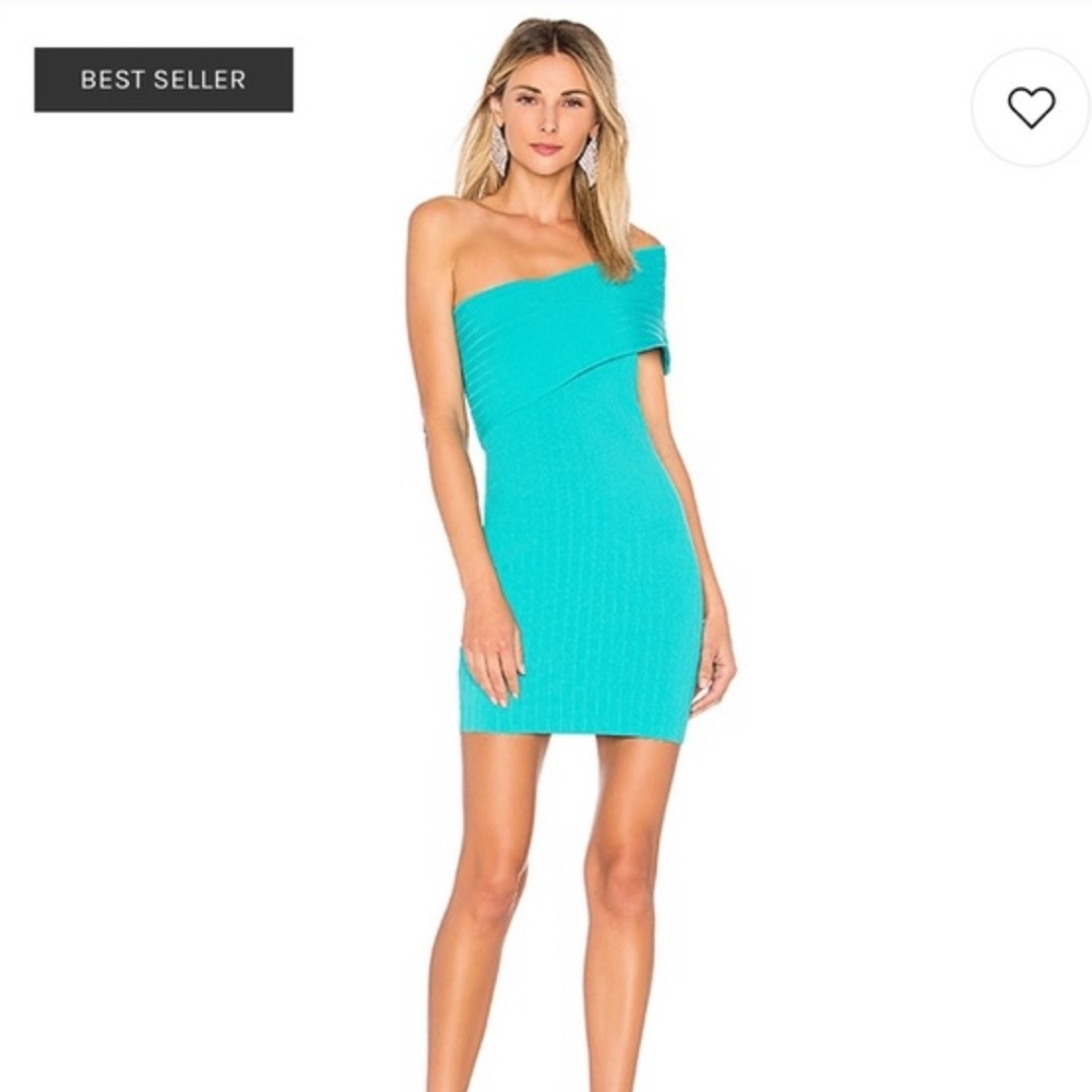 Superdown Aqua One Shoulder Mini Dress
